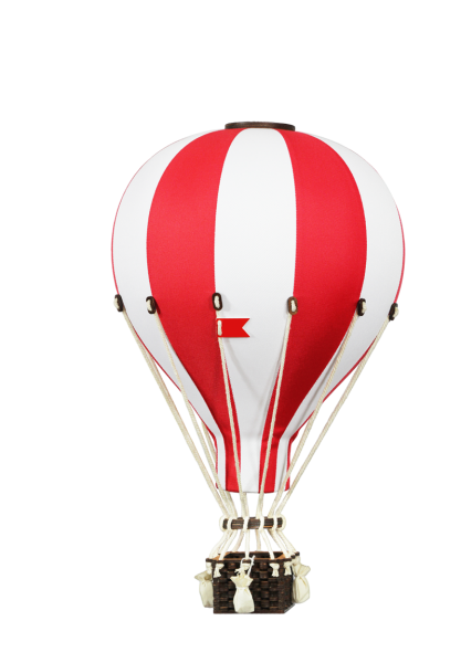 Deko Heißluftballon rot / weiß - SuperBalloon